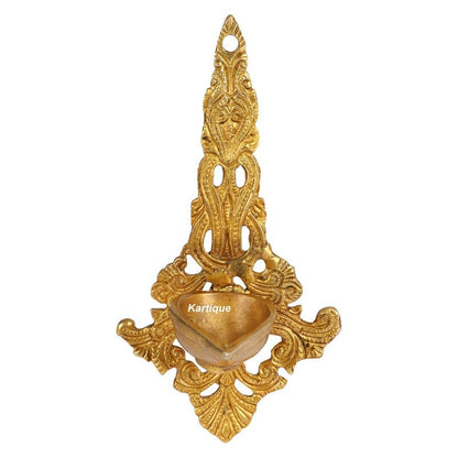 Brass Metal Wall Hanging Diya: Ideal for Home Entrance Decor - SvarupArt