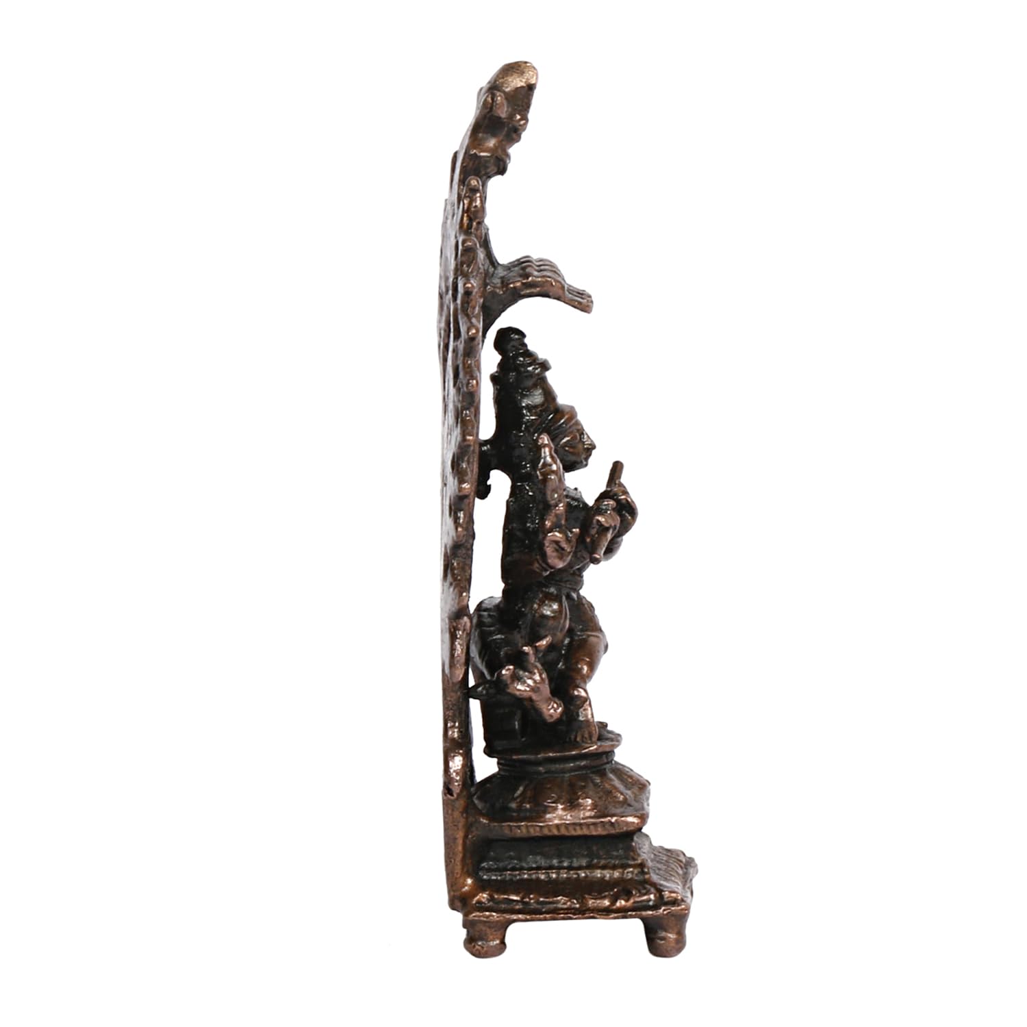Copper Idol Krishna Handmade Copper Prabhavli Cow Krishna Patina Antique Finish 3 Inch 75 Grams Pack of 1 Piece - SvarupArt