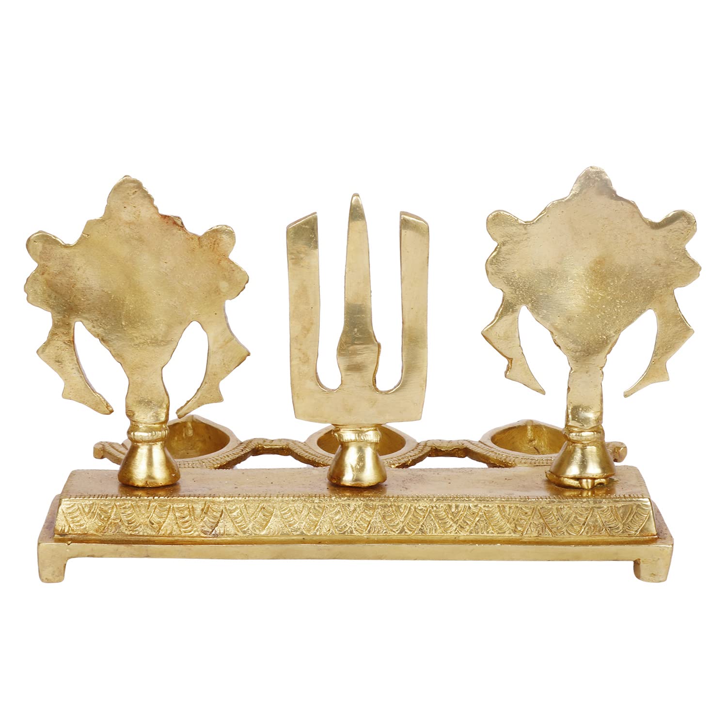 Brass Tirupati Balaji Shankh Chakra Namah Oil Lamp Diya Deepam: Ideal for Temple and Home Decoration - SvarupArt