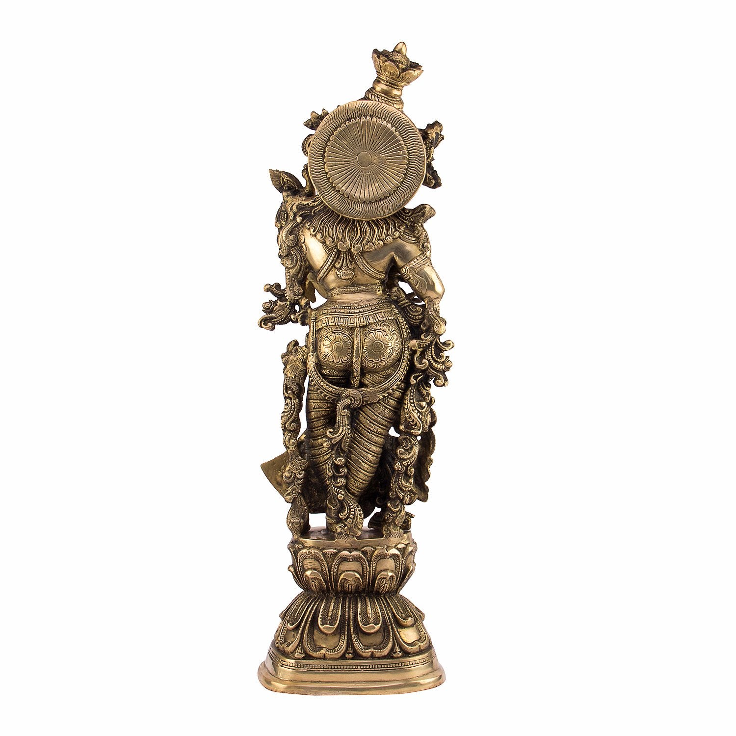 Brass Radha Krishna Idol in Gold Color Height 29 Inch - SvarupArt