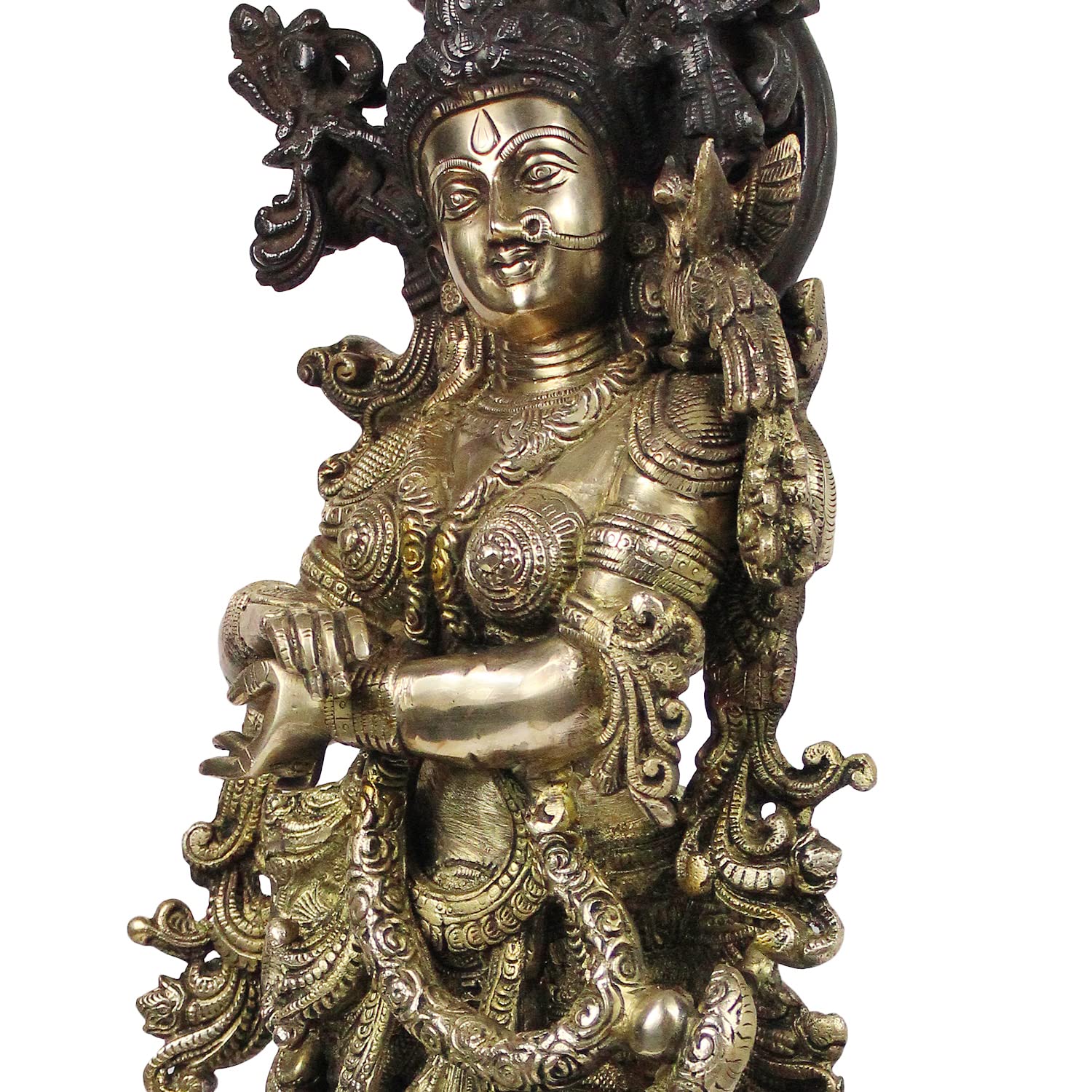 Brass Radha Murti in Multicolor Height 29 Inch - SvarupArt