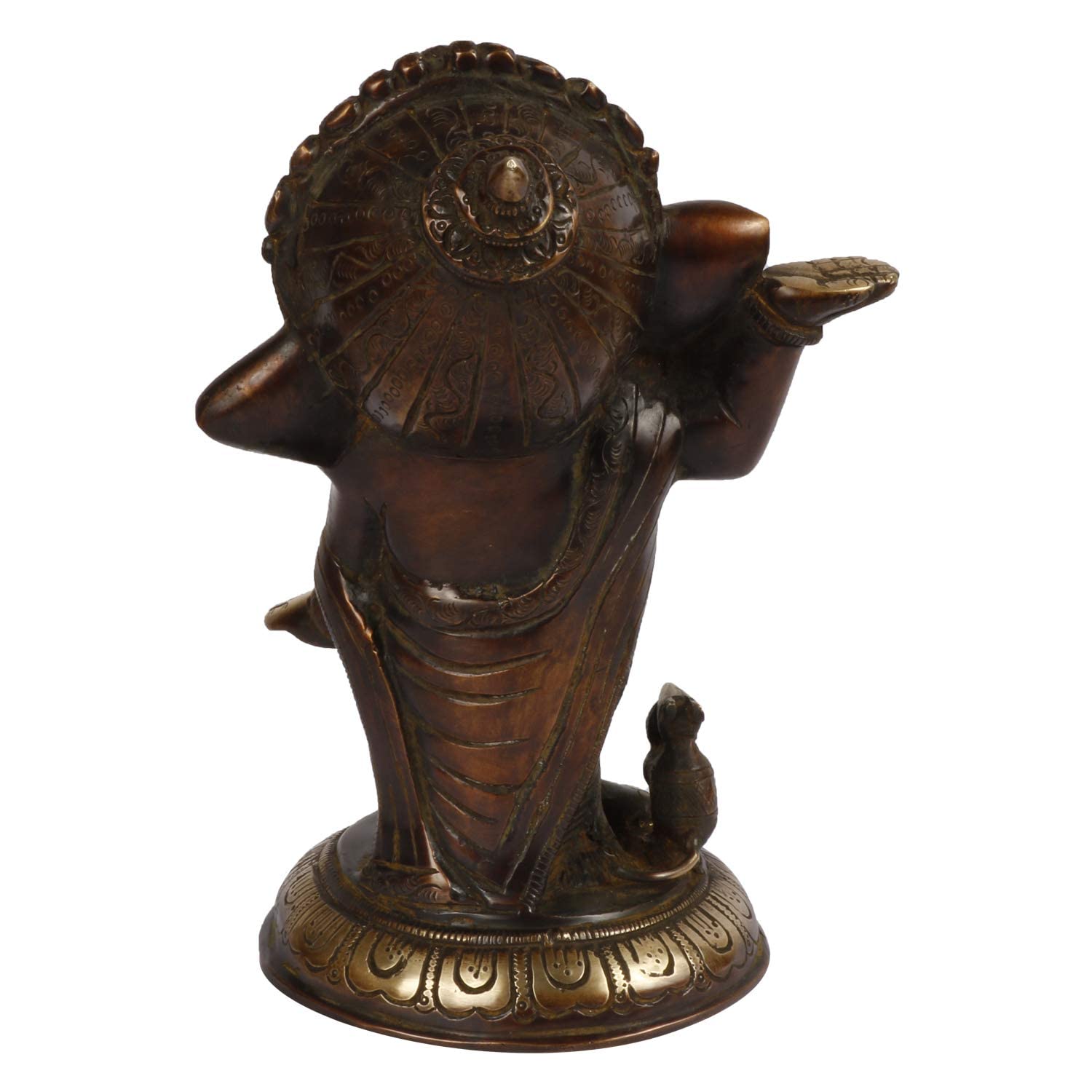 Brass Ganesha Idol for Home Decoration Ganpati Statue Murti for Gift Height 10 Inch Weight 3.4 Kg Color Brown - SvarupArt