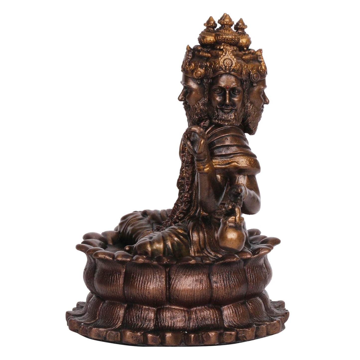 Resin Trimurti Idol, Which Depicts Brahma, Vishnu, And Mahesh, Stands At A Height Of 9 Inches. - SvarupArt