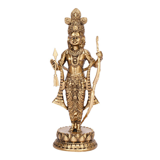 Resin Shree Ram Lalla Idol Ayodhya Murti Rama Idol for Home Decor, Pooja, Temple Mandir Gifts (Gold Color Height 6.5 Inch) - SvarupArt
