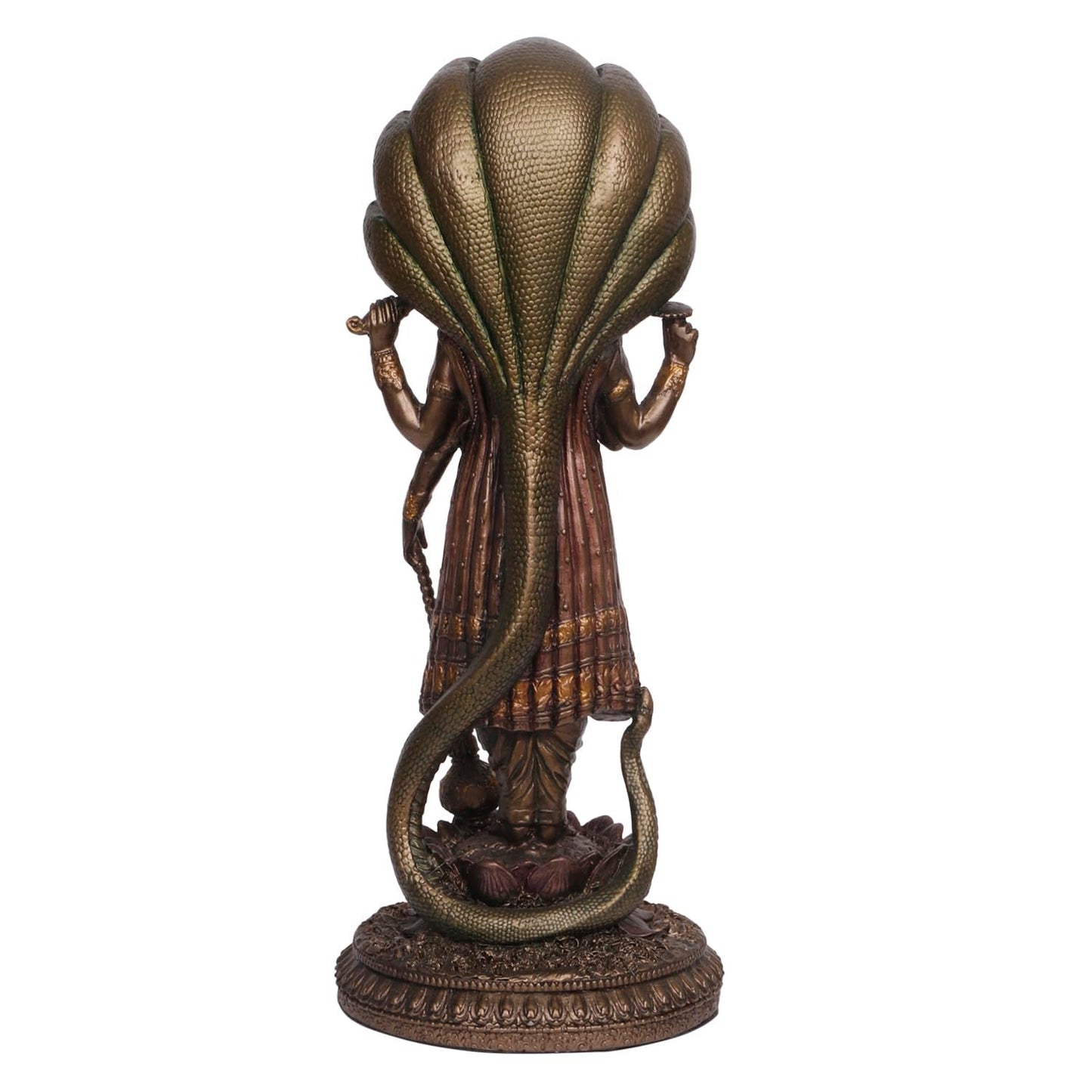 12-Inch Resin Statue Of Lord Vishnu, The Guardian Of The Universe, In A Bronze Color - SvarupArt