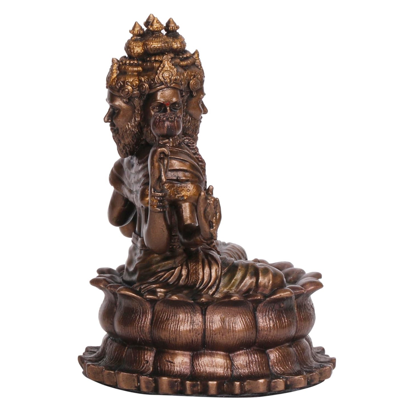 Resin Trimurti Idol, Which Depicts Brahma, Vishnu, And Mahesh, Stands At A Height Of 9 Inches. - SvarupArt