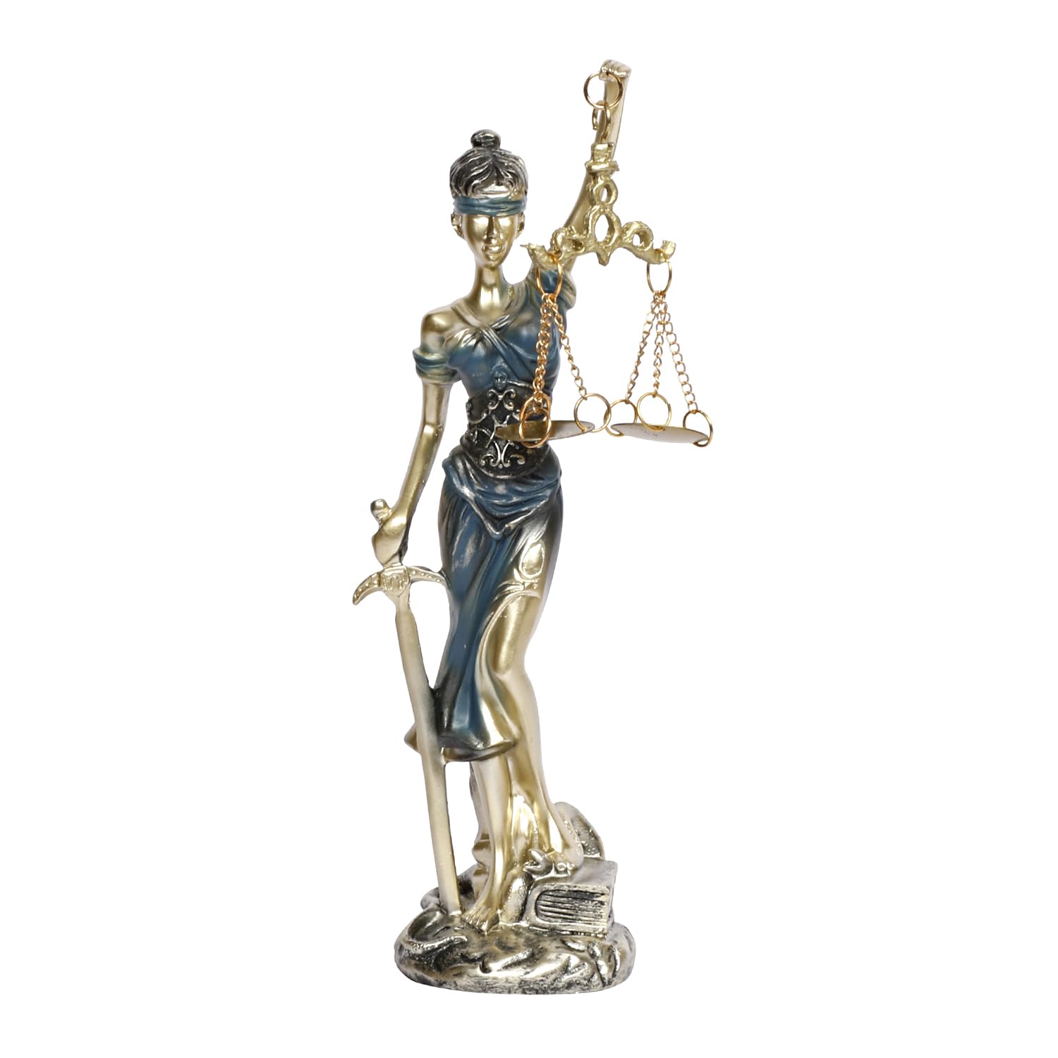 Lady Justice Statue Greek Roman Goddess of Justice Lady Of Law And Equality Andha Kanoon Multicolor 9 Inch - SvarupArt