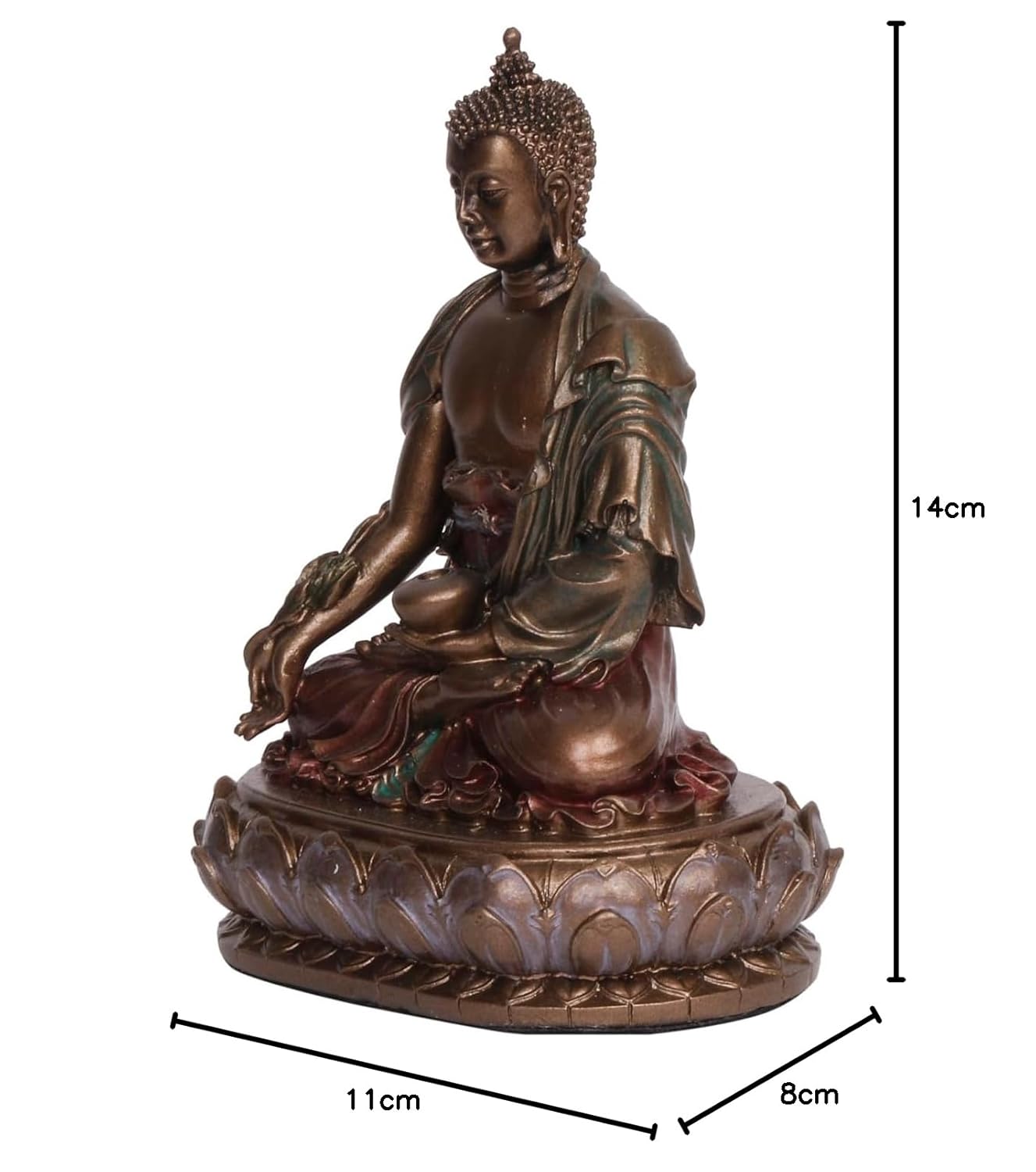 Resin Buddha Idol For Home Table Decor, Height 5.5 Inch - SvarupArt