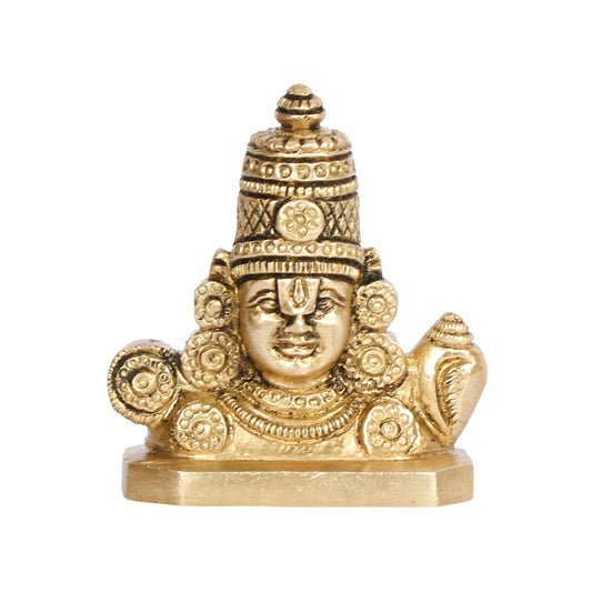 Brass Tirupati Balaji Venkateshwara Statue Vishnu Chakra Namah Shankh Murti Lord Srinivasa Religious Idol - SvarupArt