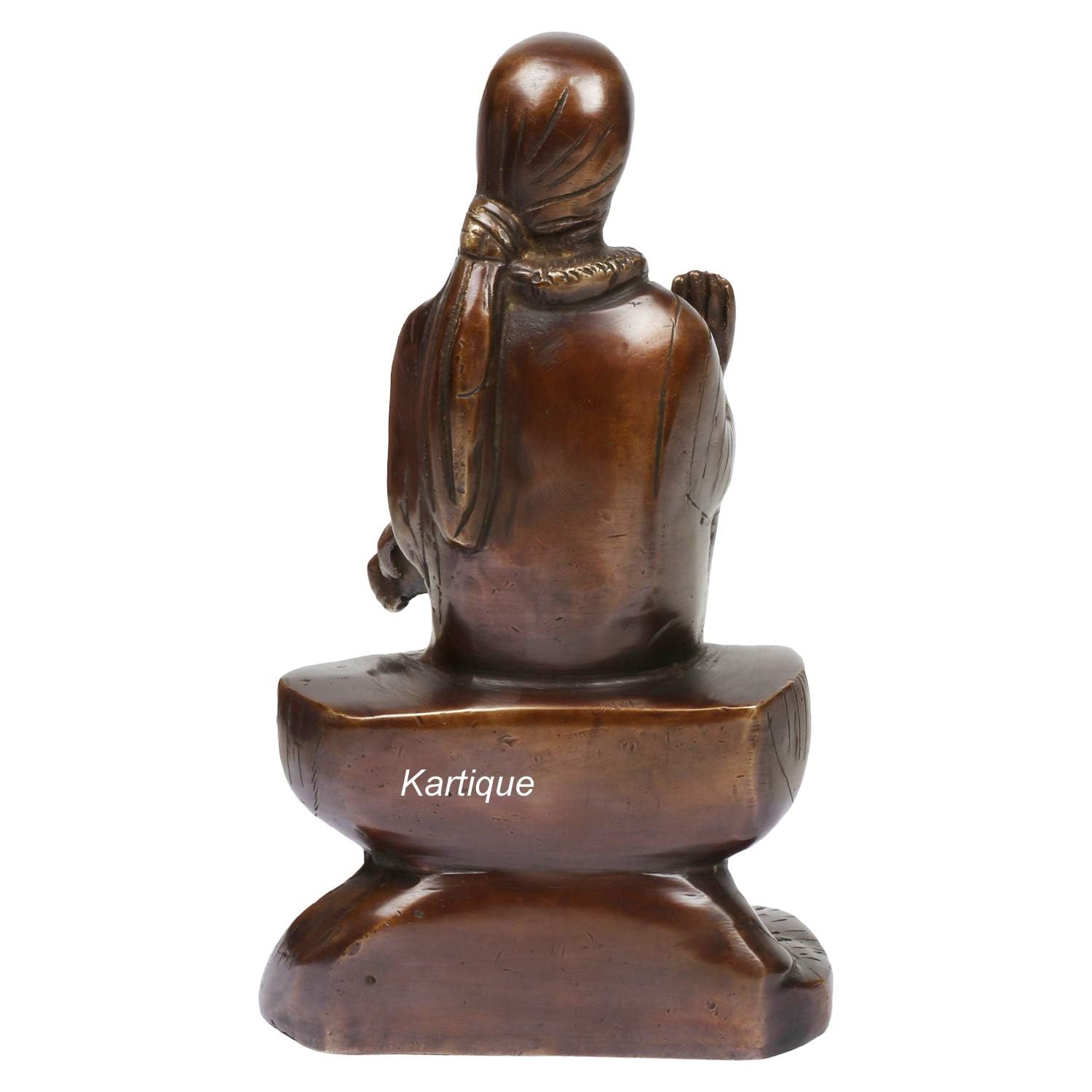 Brass Sai Baba Murti Statue for Home Pooja Temple Height 8.5 Inch Copper Gold Color - SvarupArt