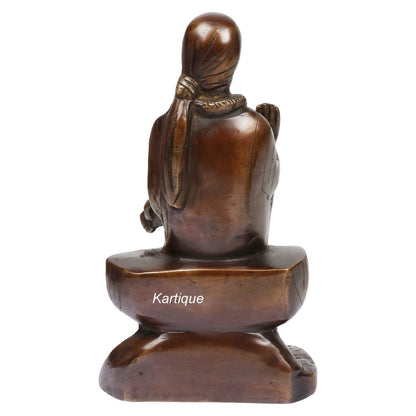 Brass Sai Baba Murti Statue for Home Pooja Temple Height 8.5 Inch Copper Gold Color - SvarupArt