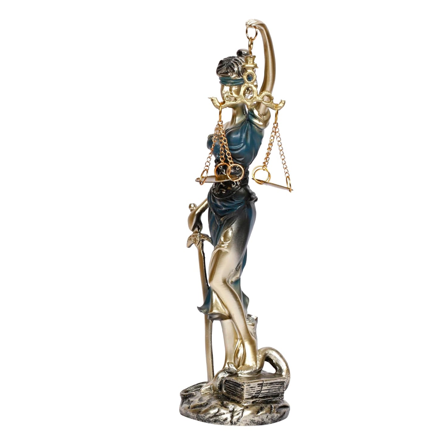 Lady Justice Statue Greek Roman Goddess of Justice Lady Of Law And Equality Andha Kanoon Multicolor 9 Inch - SvarupArt