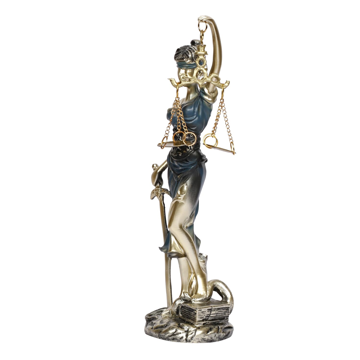Lady Justice Statue Greek Roman Goddess of Justice Lady Of Law And Equality Andha Kanoon Multicolor 9 Inch - SvarupArt