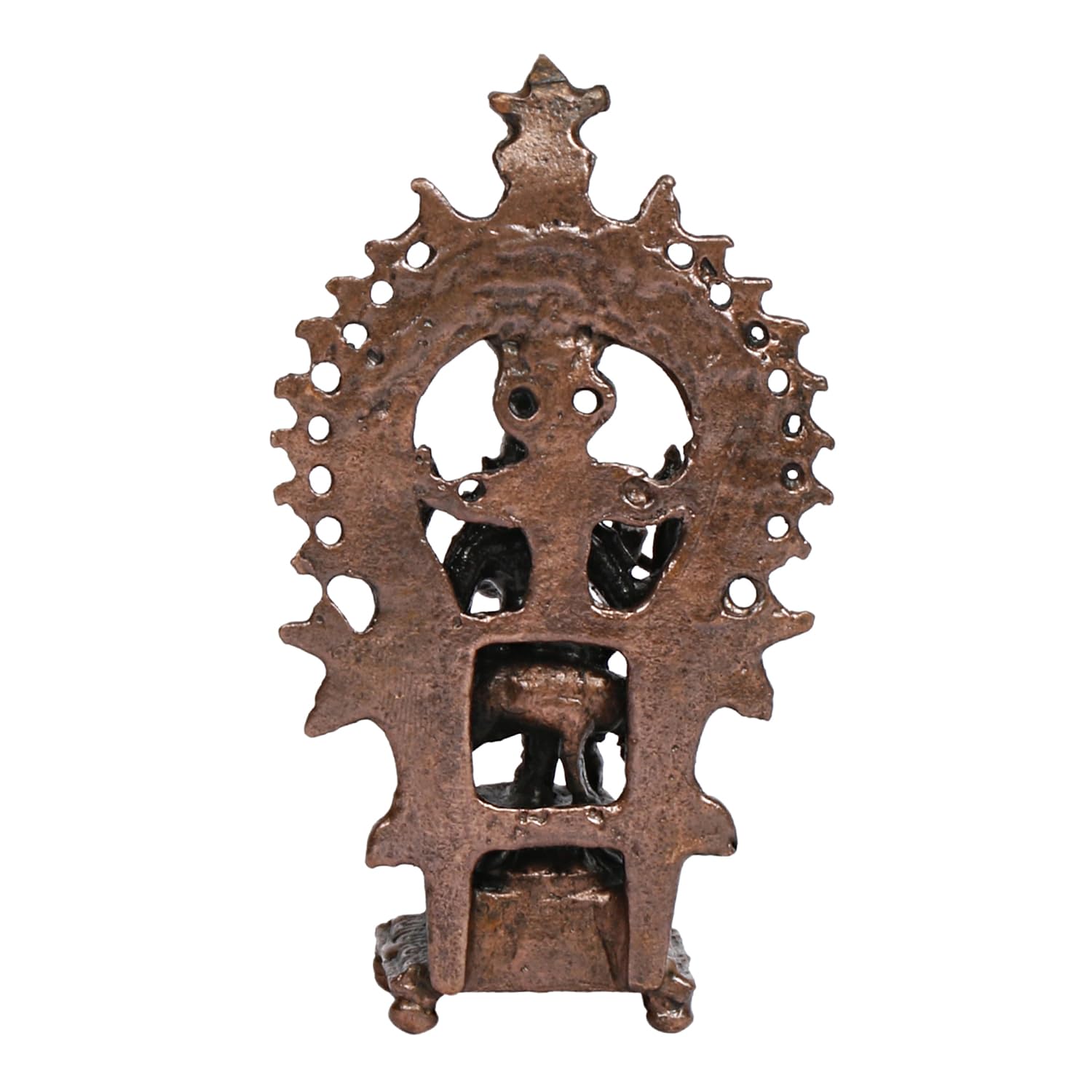 Copper Idol Krishna Handmade Copper Prabhavli Cow Krishna Patina Antique Finish 3 Inch 75 Grams Pack of 1 Piece - SvarupArt