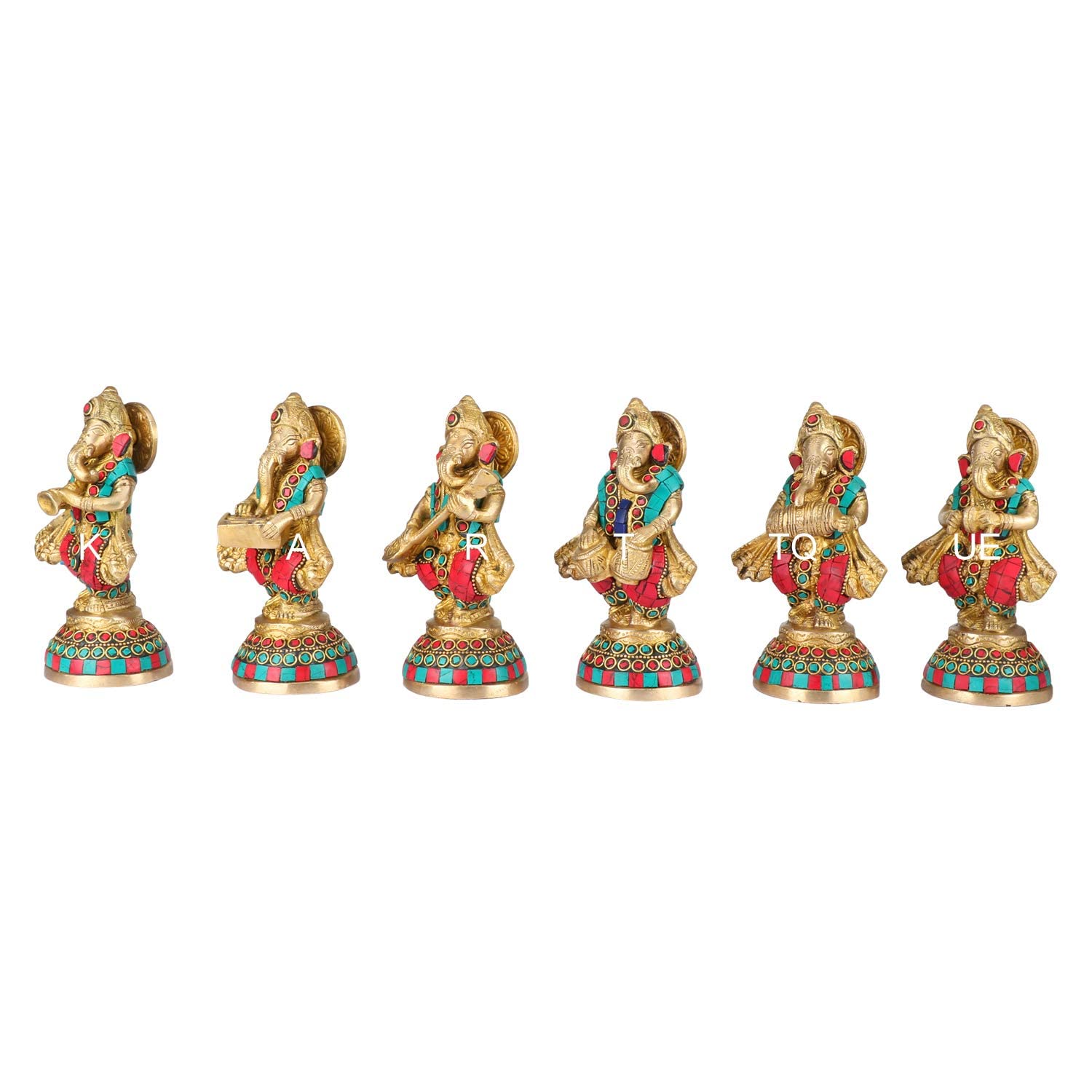 Brass Ganesha Idol for Home Decoration Ganpati Statue Murti for Gift Height 6 Inch Weight 4.6 Kg Color Multicolor - SvarupArt