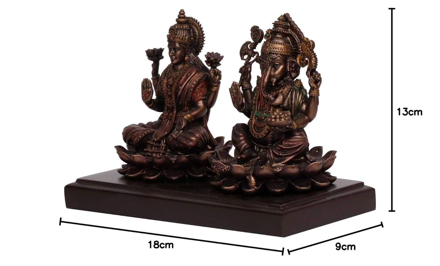 Resin Laxmi Ganesh Statue Murti Height 5 Inches - SvarupArt
