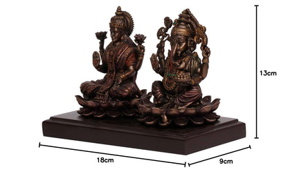 Resin Laxmi Ganesh Statue Murti Height 5 Inches - SvarupArt