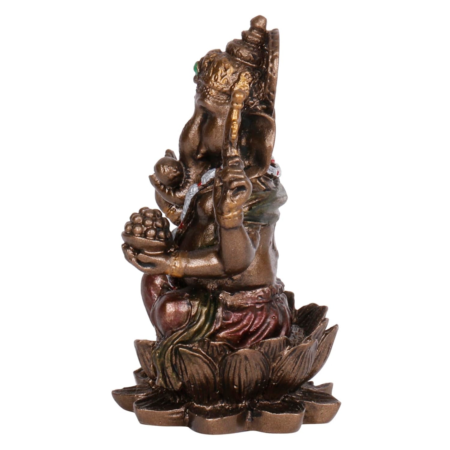 3-Inch Resin Ganesha Idol Depicted In A Seated Posture - SvarupArt
