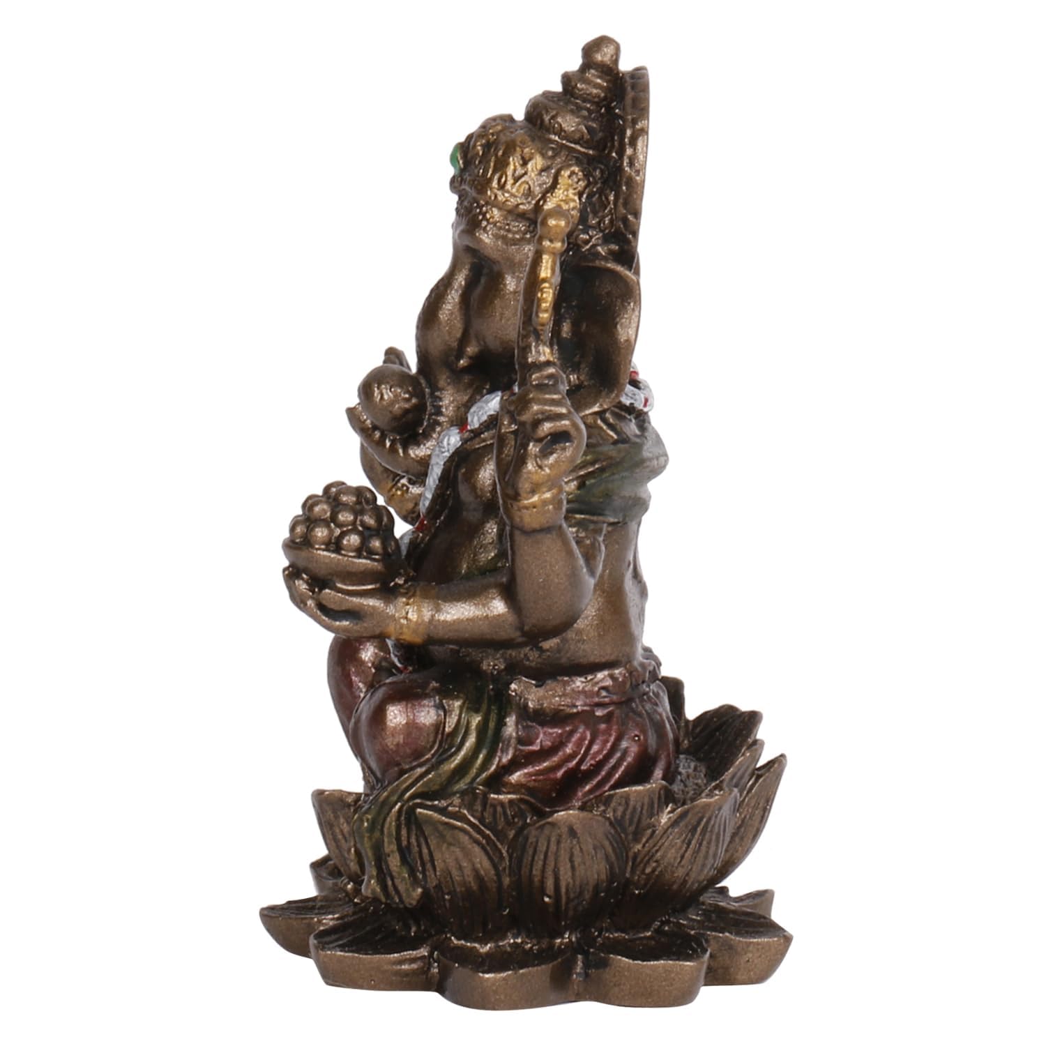 3-Inch Resin Ganesha Idol Depicted In A Seated Posture - SvarupArt