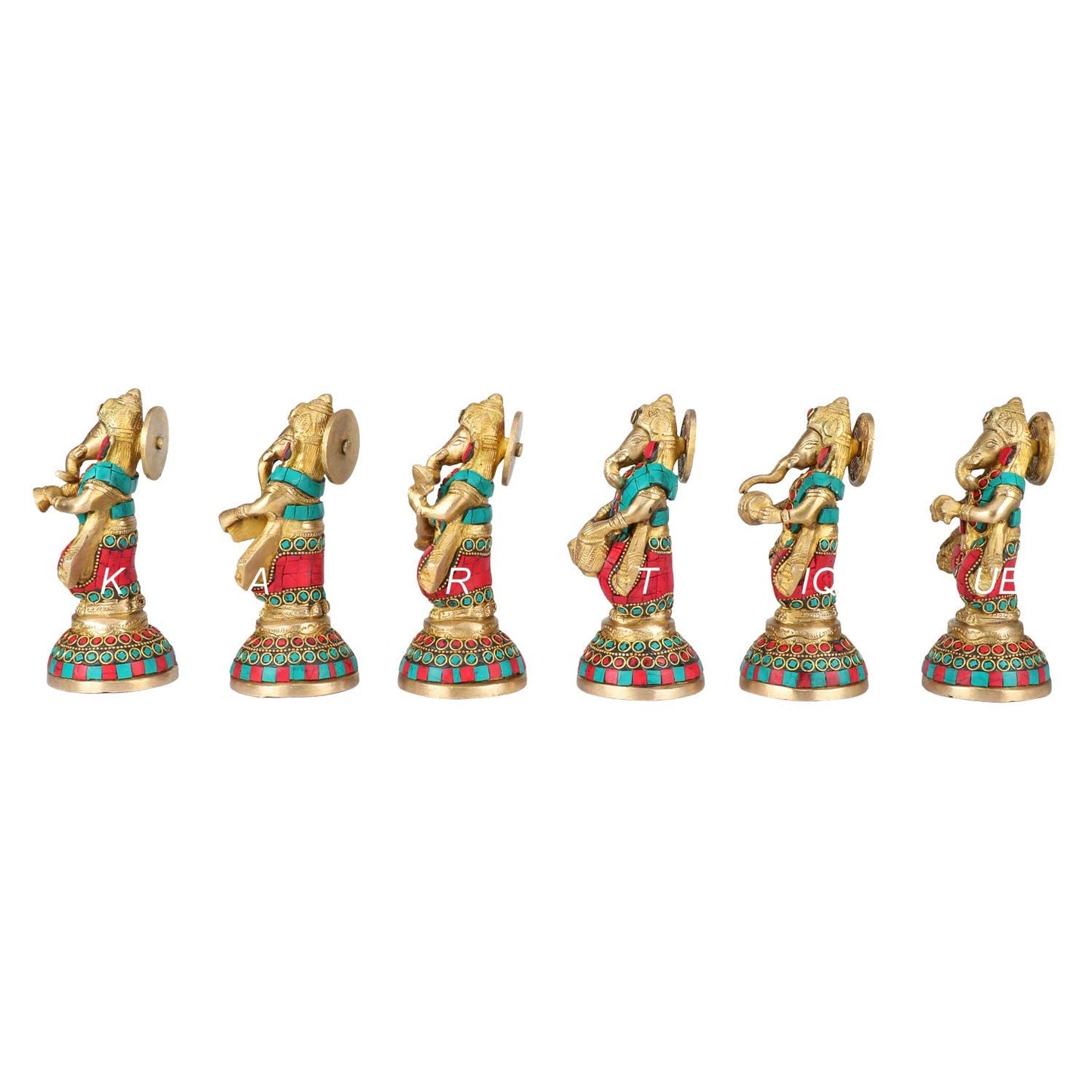Brass Ganesha Idol for Home Decoration Ganpati Statue Murti for Gift Height 6 Inch Weight 4.6 Kg Color Multicolor - SvarupArt