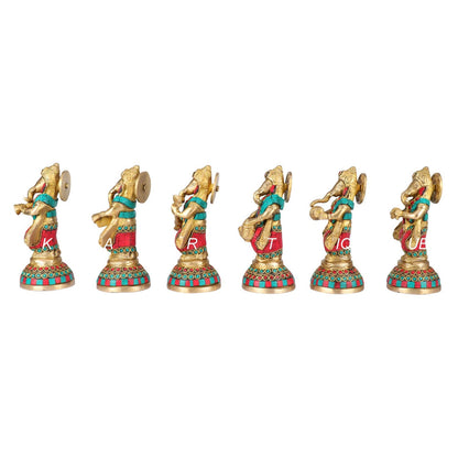 Brass Ganesha Idol for Home Decoration Ganpati Statue Murti for Gift Height 6 Inch Weight 4.6 Kg Color Multicolor - SvarupArt
