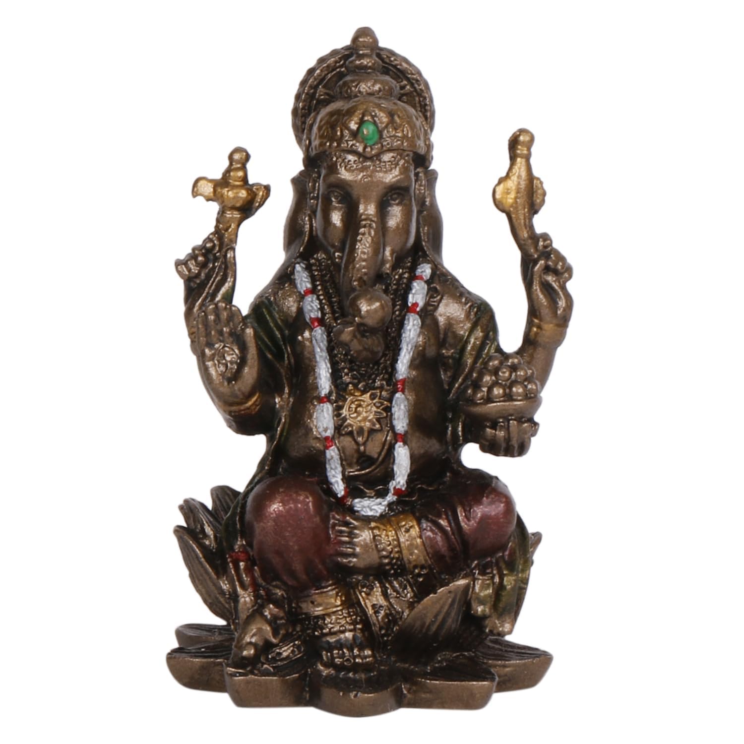 3-Inch Resin Ganesha Idol Depicted In A Seated Posture - SvarupArt