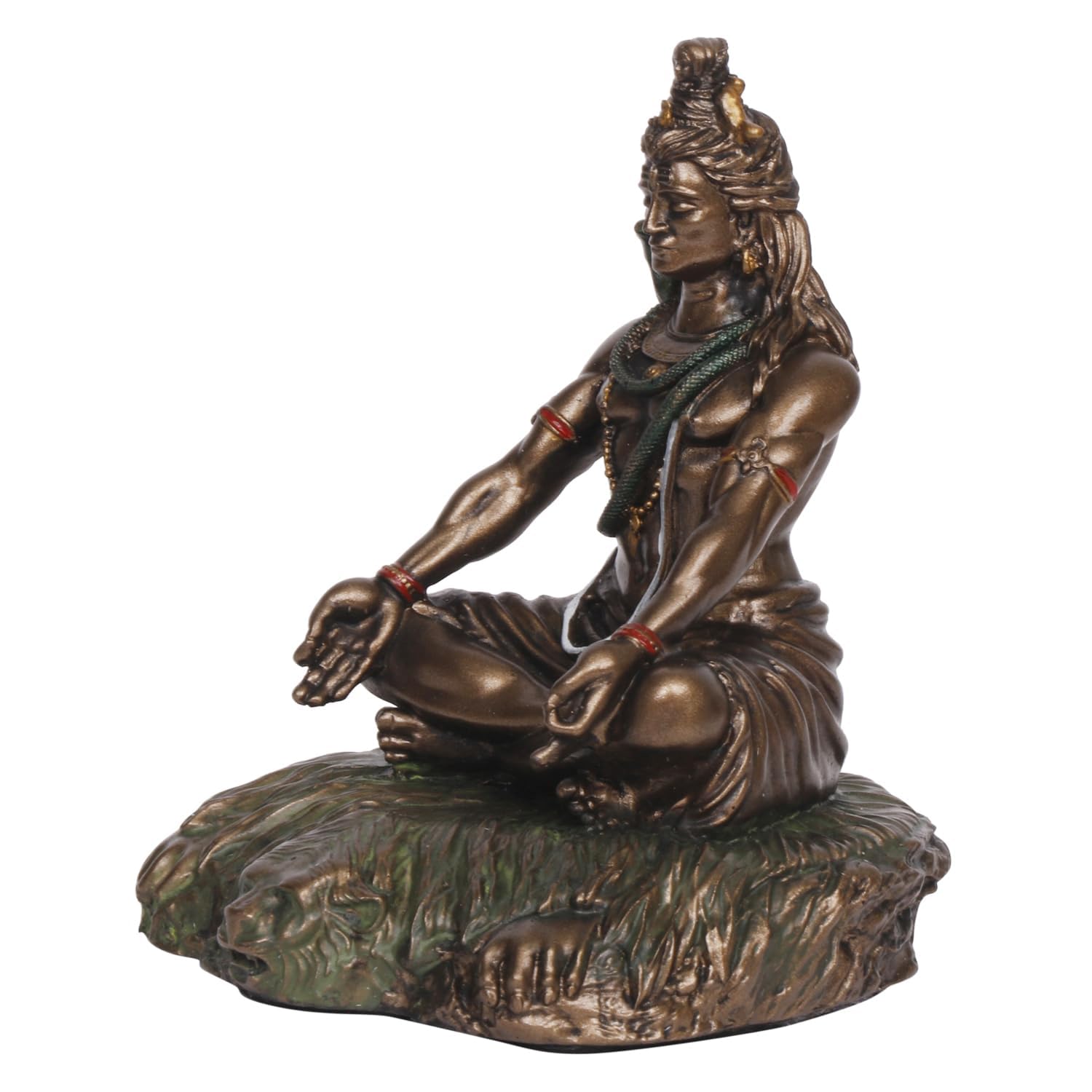5-Inch Lord Shiva Meditating Statue In A Bronze Color Made Of Resin - SvarupArt