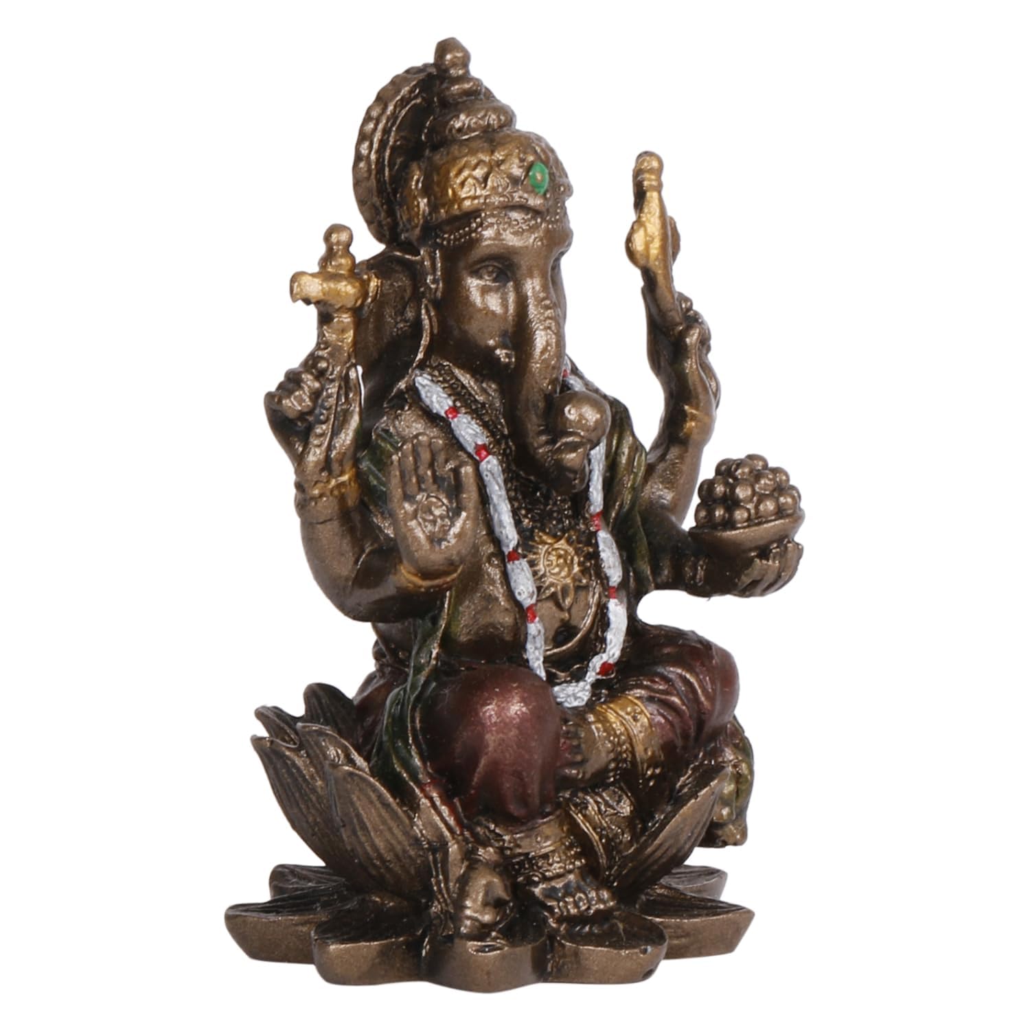 3-Inch Resin Ganesha Idol Depicted In A Seated Posture - SvarupArt