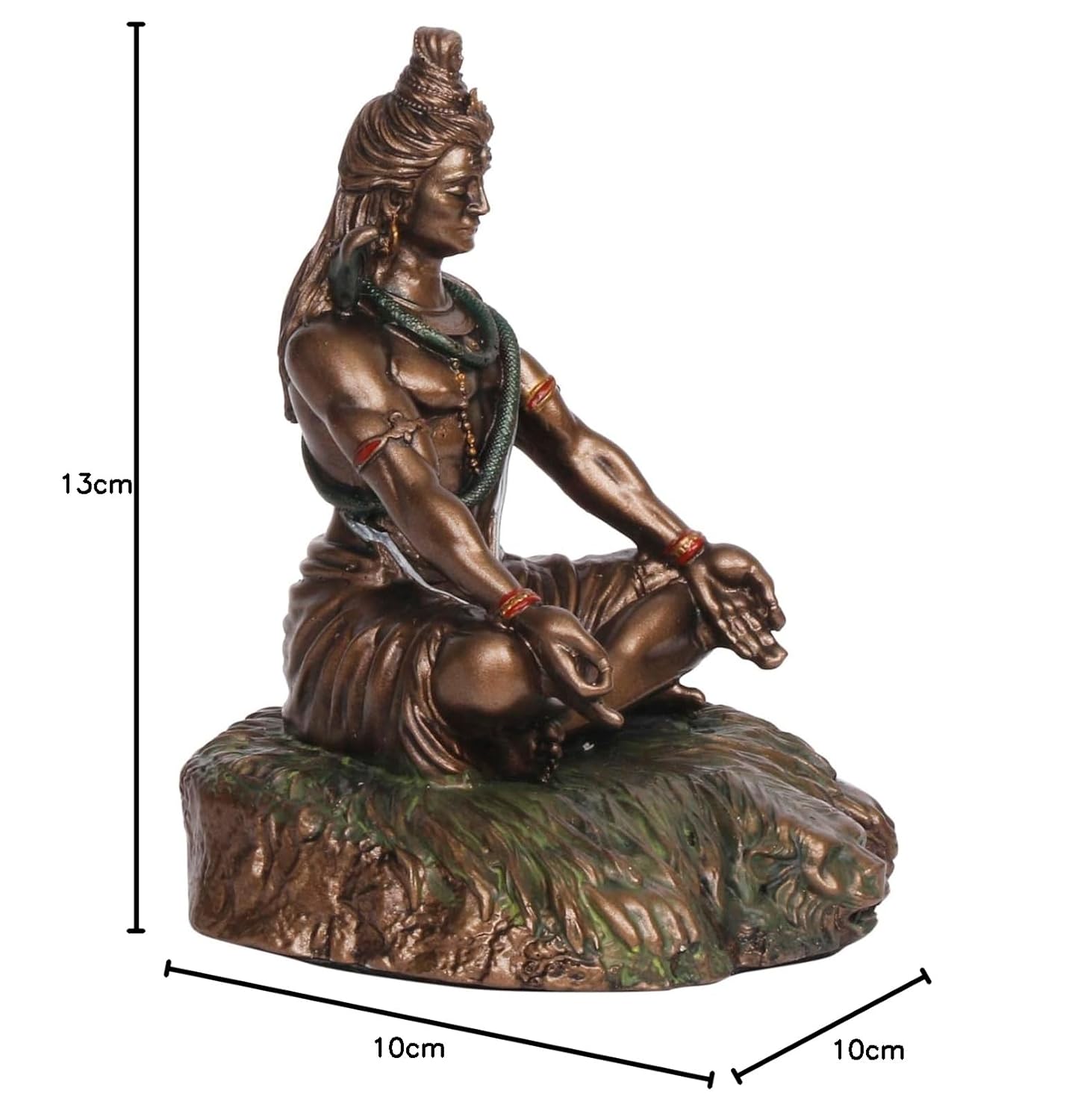 5-Inch Lord Shiva Meditating Statue In A Bronze Color Made Of Resin - SvarupArt