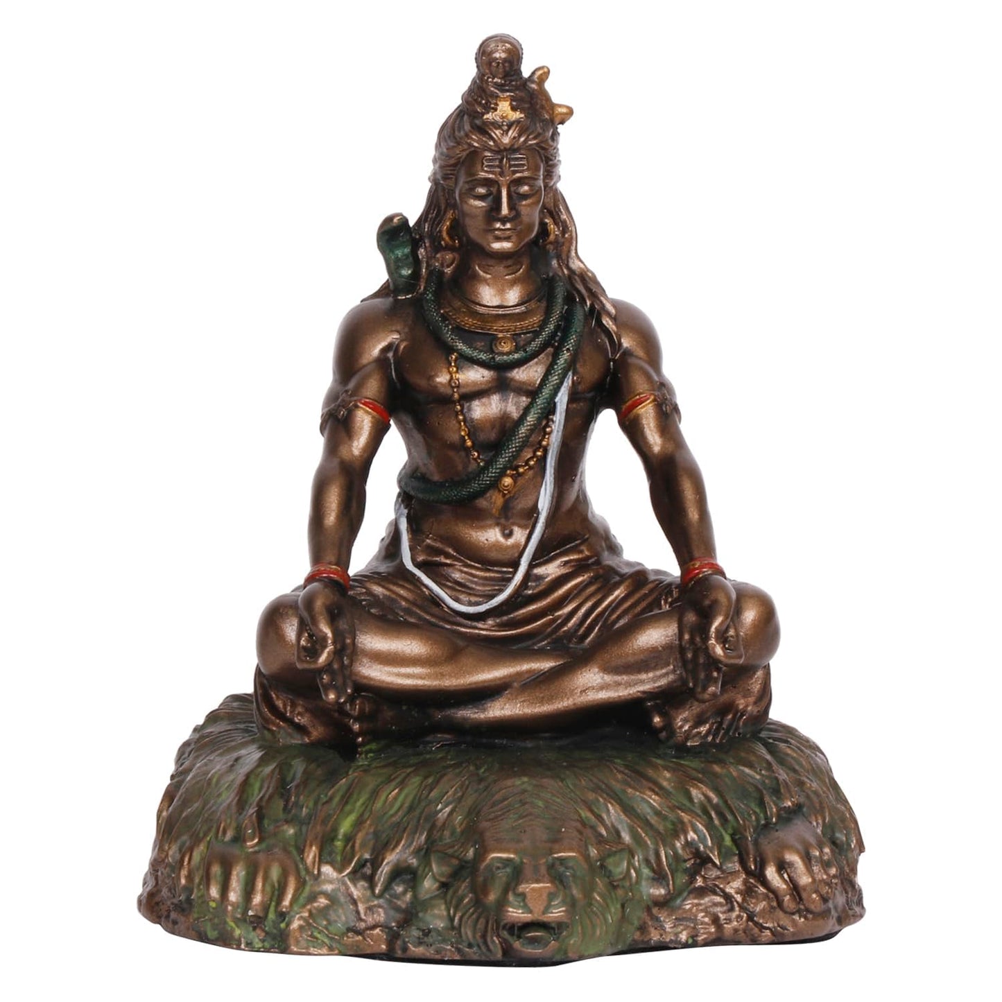 5-Inch Lord Shiva Meditating Statue In A Bronze Color Made Of Resin - SvarupArt