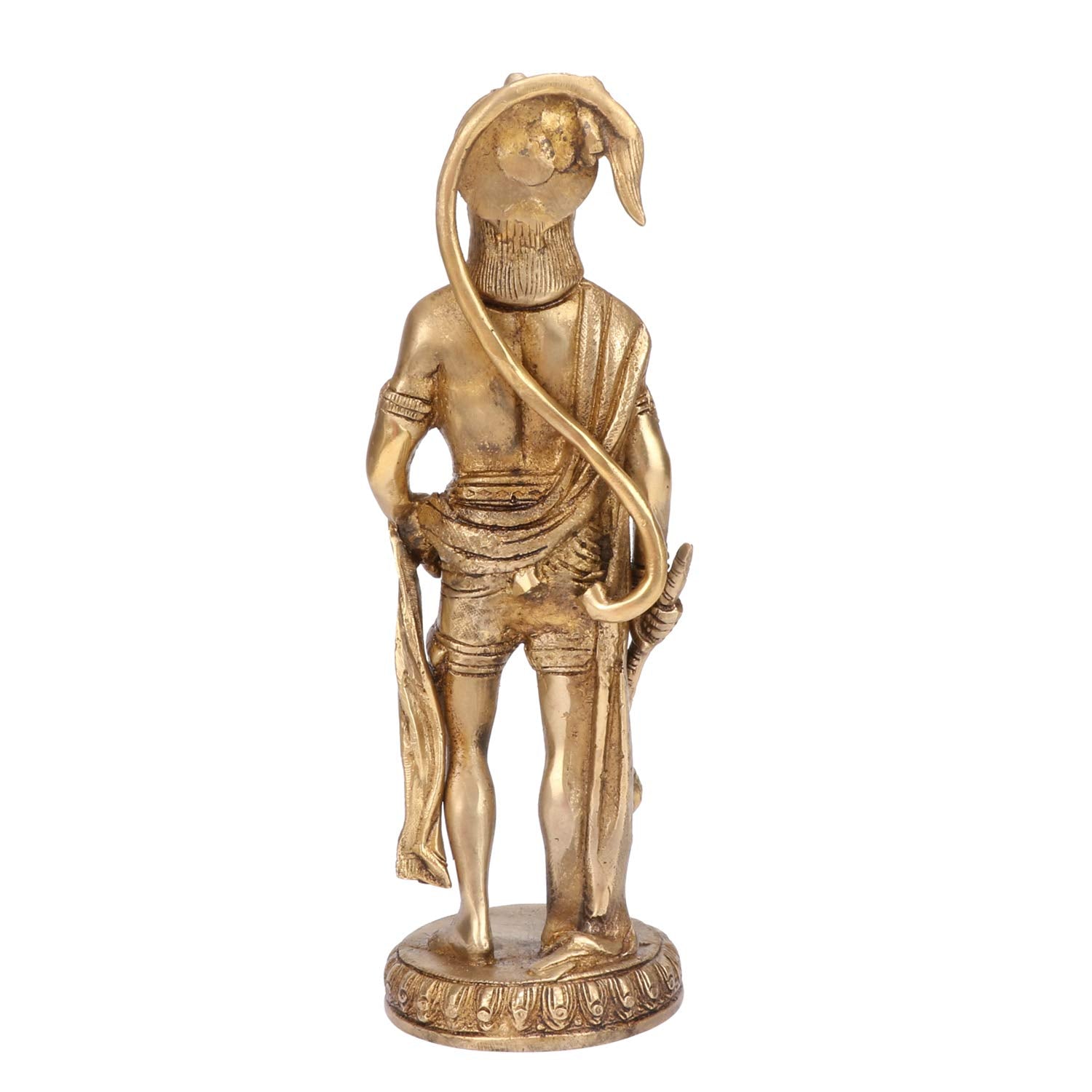 Brass Hanuman Ji Murti Lord Balaji Bajrangbali Bahubali Sankat Mochan Bhagwan Idol Multicolor Height 10 Inches - SvarupArt