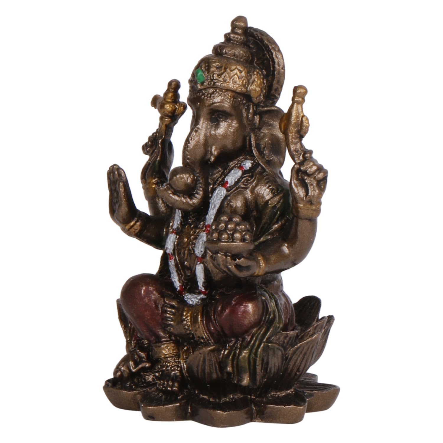 3-Inch Resin Ganesha Idol Depicted In A Seated Posture - SvarupArt