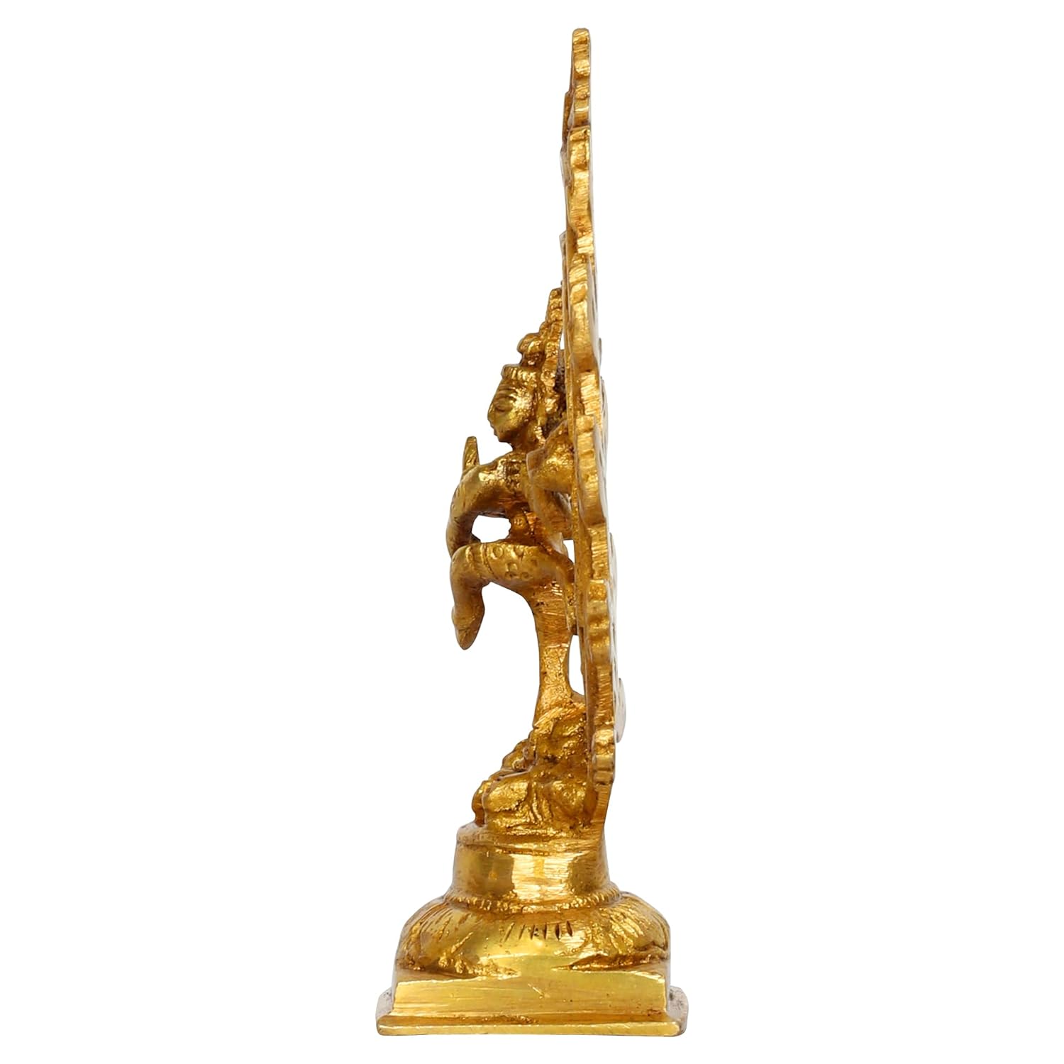Brass Natraja Statue Idol of Lord Shiva Ji Dancing Natraj Murti for Temple Mandir Home Decor Gift 6 Inch Gold - SvarupArt