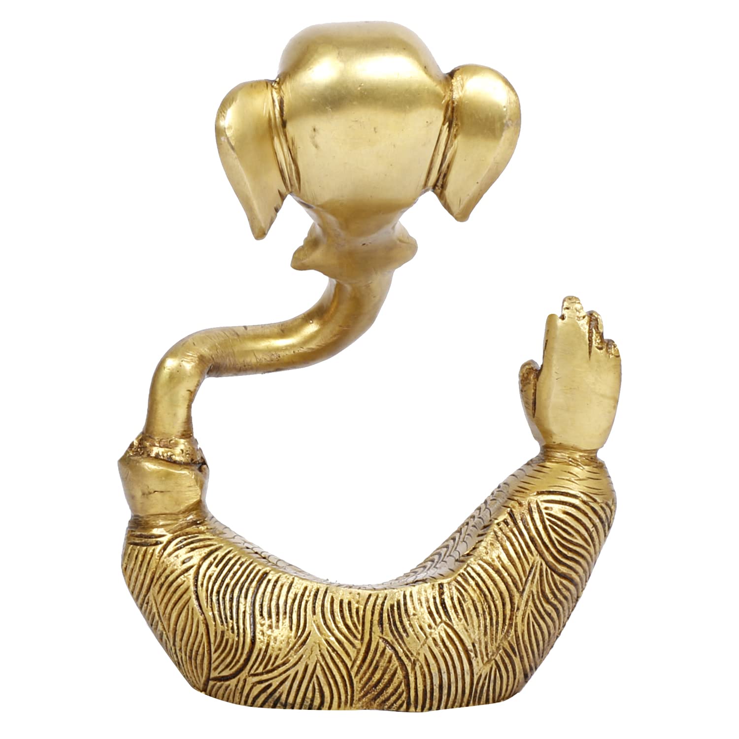 Brass Trunk Ganesha Idol Modern Art Ganesh Ganpati Murti Religious Statue for Good Luck & Success Gift Height 6 Inch. - SvarupArt
