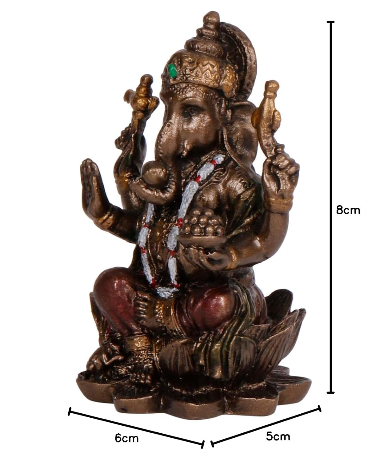 3-Inch Resin Ganesha Idol Depicted In A Seated Posture - SvarupArt