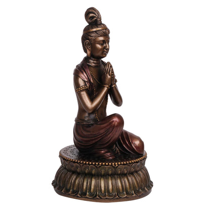 Resin Buddha Figurine Measures 10.5 Inches In Height - SvarupArt