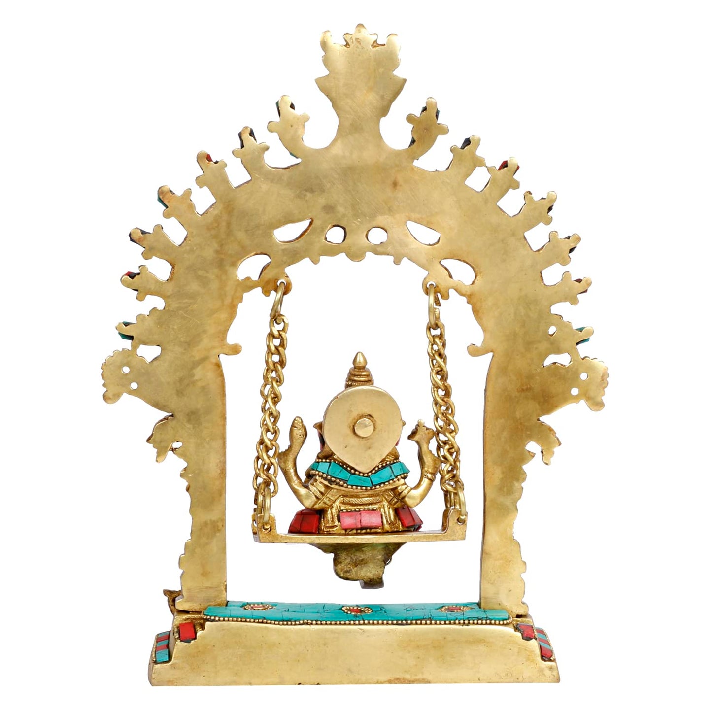 Brass Lord Ganesha Jhula Idol for Gift Ganpati Statue Puja Home Decor Office Decoration Vinayaka Murti Jhoola Swing 1... - SvarupArt