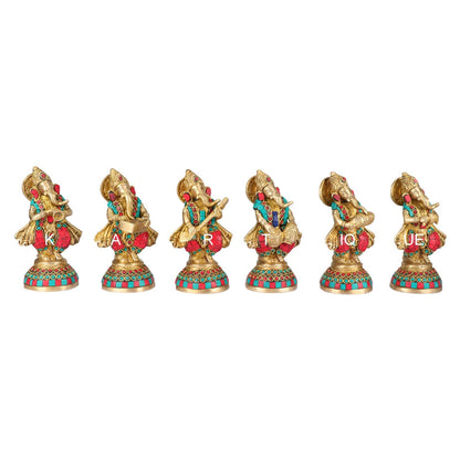 Brass Ganesha Idol for Home Decoration Ganpati Statue Murti for Gift Height 6 Inch Weight 4.6 Kg Color Multicolor - SvarupArt