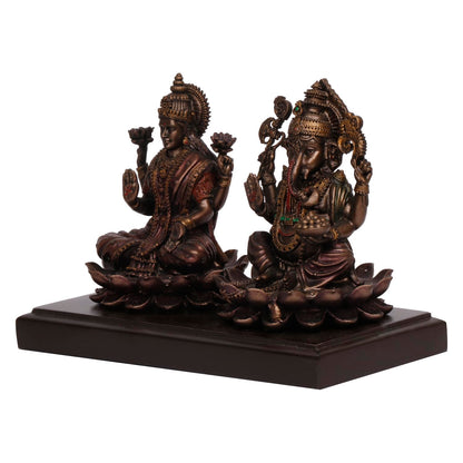 Resin Laxmi Ganesh Statue Murti Height 5 Inches - SvarupArt