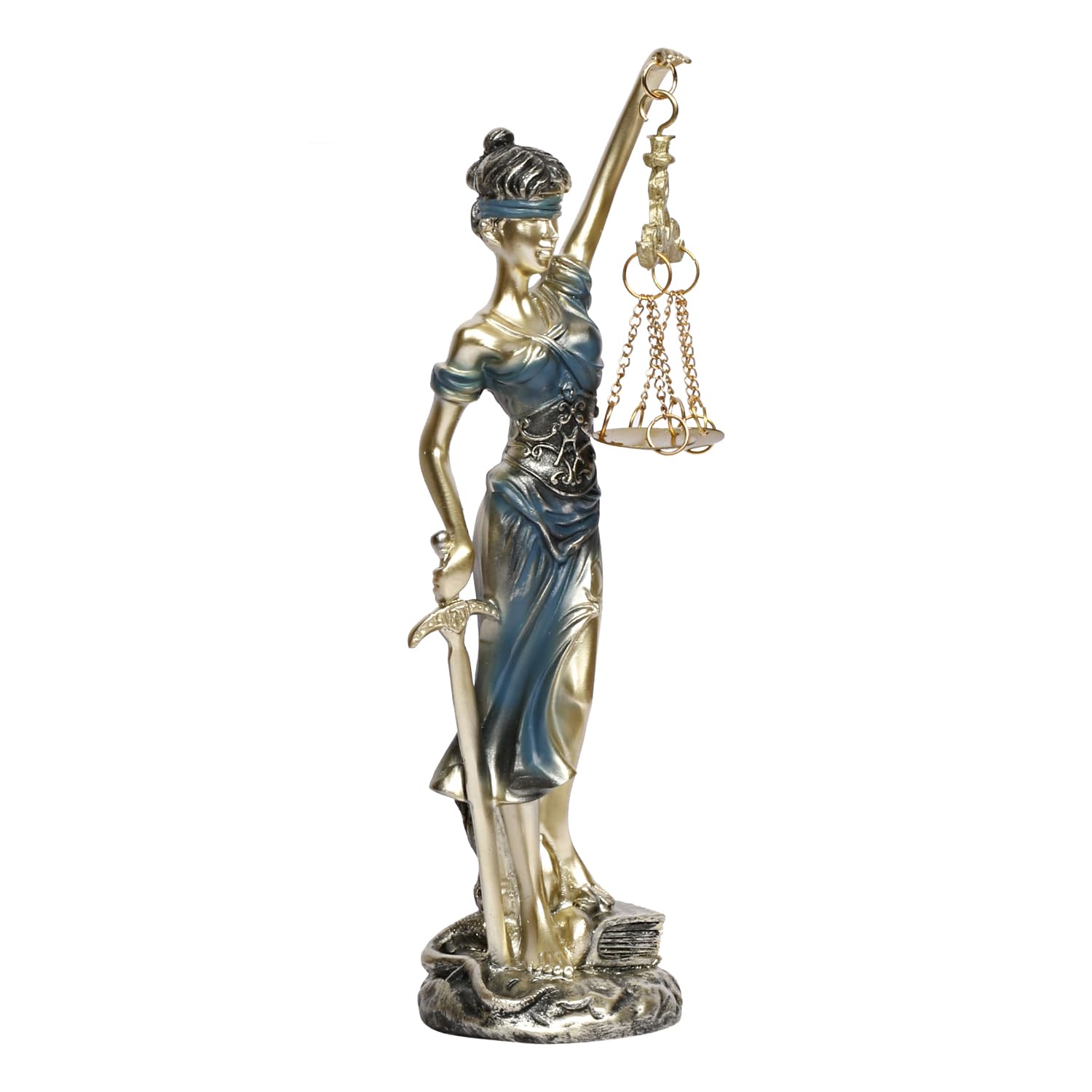 Lady Justice Statue Greek Roman Goddess of Justice Lady Of Law And Equality Andha Kanoon Multicolor 9 Inch - SvarupArt