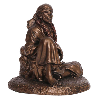 Sai Baba Idol In A Bronze Color, With A Height Of 4.5 Inches - SvarupArt
