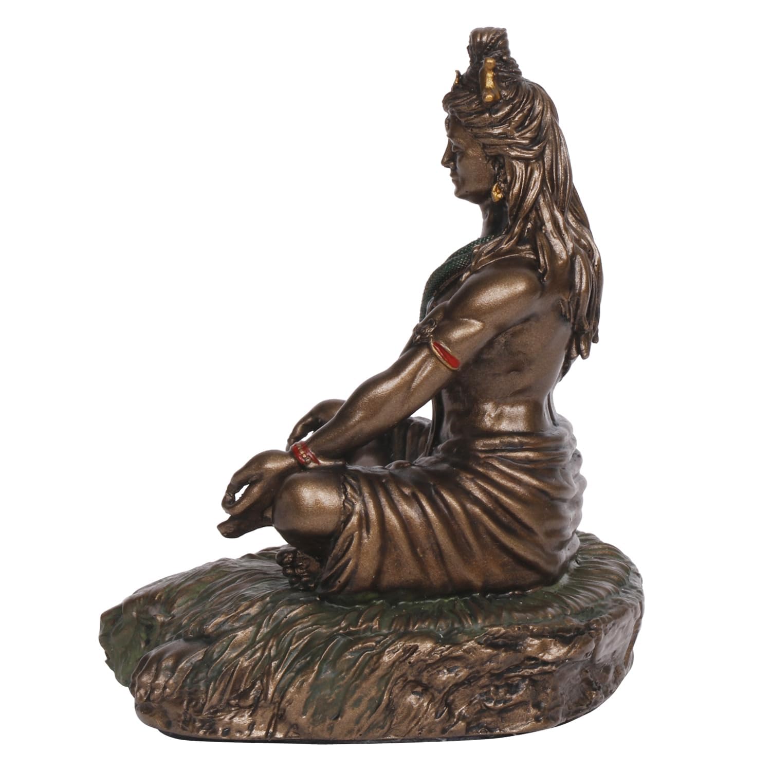 5-Inch Lord Shiva Meditating Statue In A Bronze Color Made Of Resin - SvarupArt