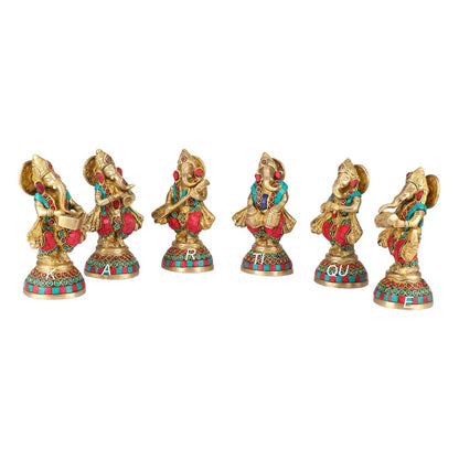 Brass Ganesha Idol for Home Decoration Ganpati Statue Murti for Gift Height 6 Inch Weight 4.6 Kg Color Multicolor - SvarupArt