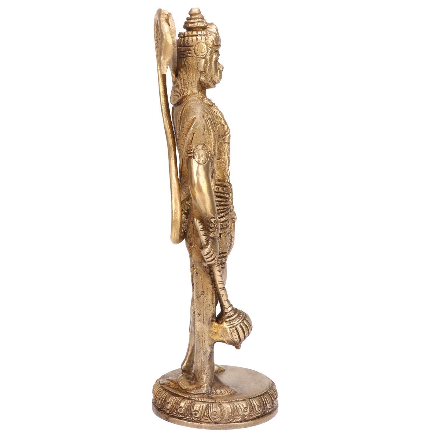 Brass Hanuman Ji Murti Lord Balaji Bajrangbali Bahubali Sankat Mochan Bhagwan Idol Multicolor Height 10 Inches - SvarupArt