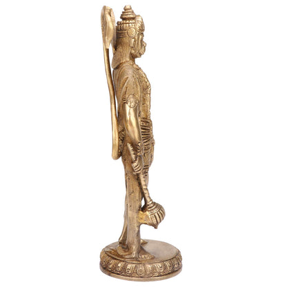 Brass Hanuman Ji Murti Lord Balaji Bajrangbali Bahubali Sankat Mochan Bhagwan Idol Multicolor Height 10 Inches - SvarupArt
