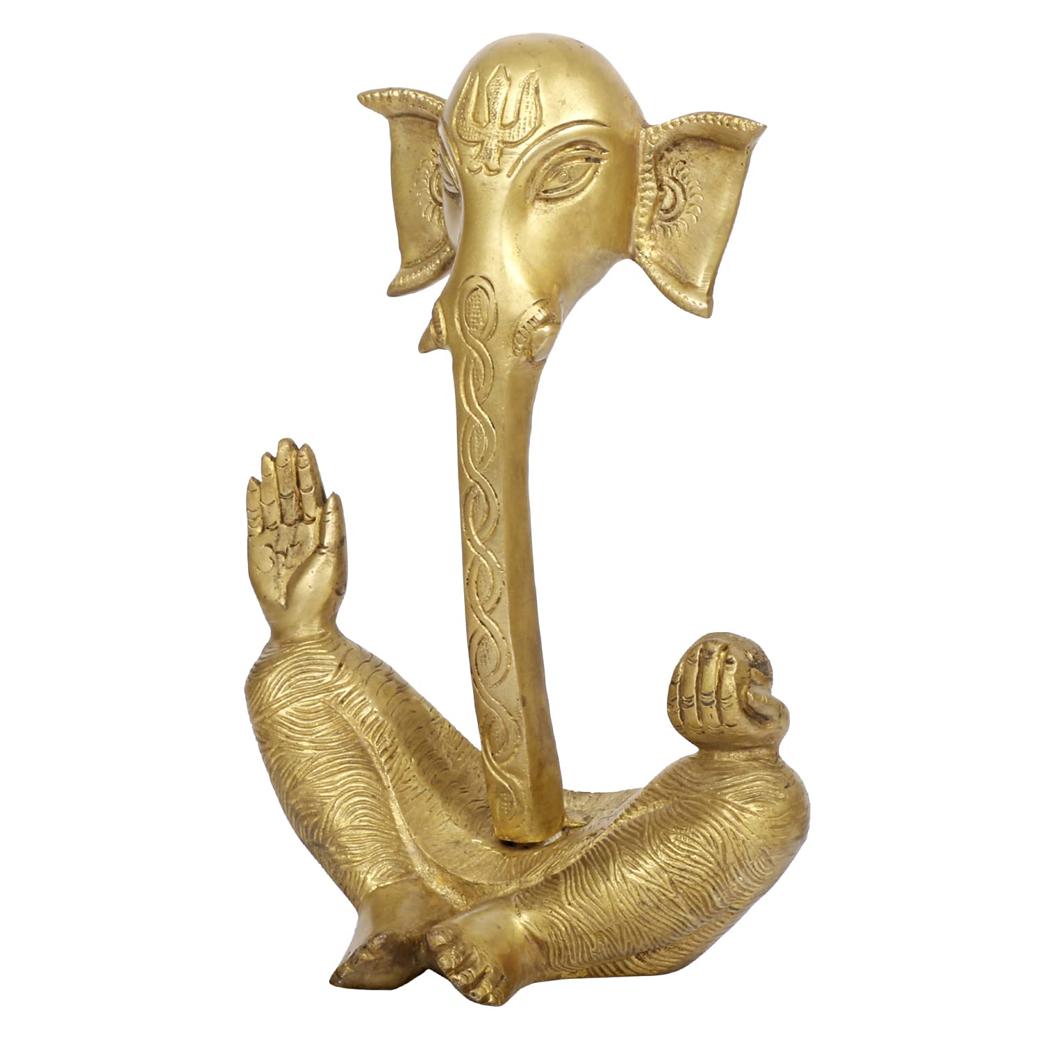 Brass Ganesh Bhagwan Idol Ganesha Statue Ganpati Murti for Puja Home Entrance Decor Diwali Gift Height 9 Inch. - SvarupArt