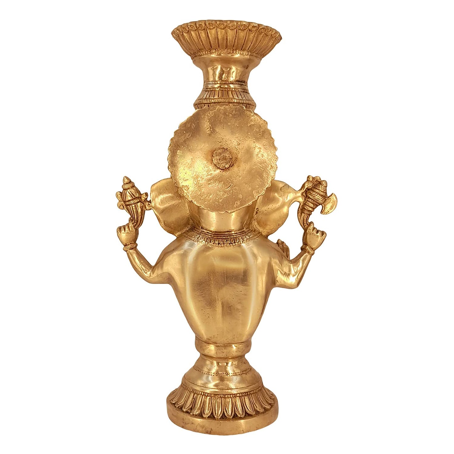Brass Ganesha Idol for Home Decoration Ganpati Statue Murti for Gift Height 13 Inch Weight 4.1 Kg Color Gold - SvarupArt