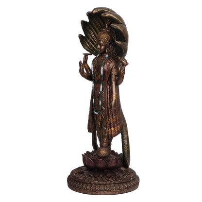 12-Inch Resin Statue Of Lord Vishnu, The Guardian Of The Universe, In A Bronze Color - SvarupArt