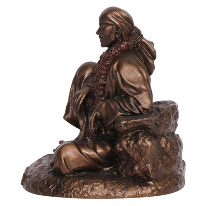 Sai Baba Idol In A Bronze Color, With A Height Of 4.5 Inches - SvarupArt