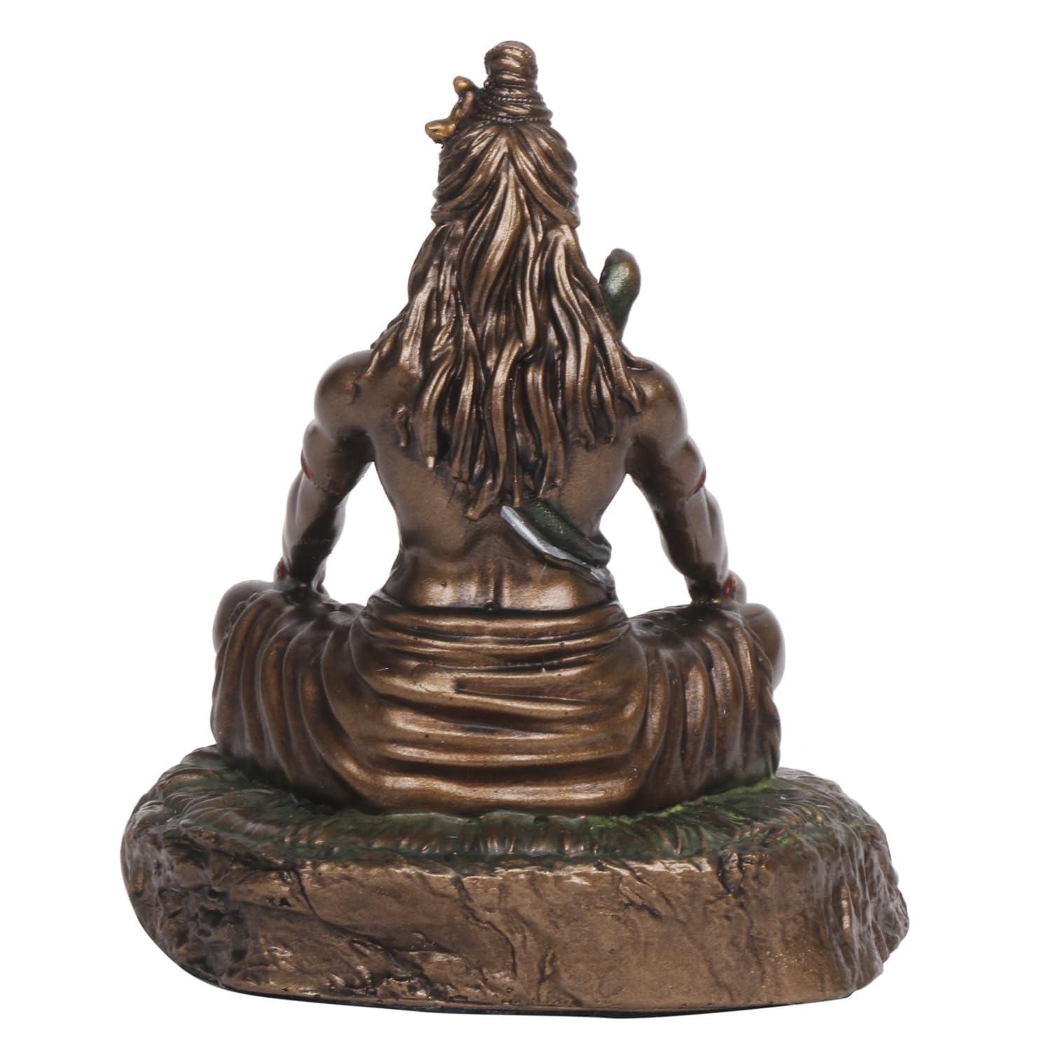 5-Inch Lord Shiva Meditating Statue In A Bronze Color Made Of Resin - SvarupArt